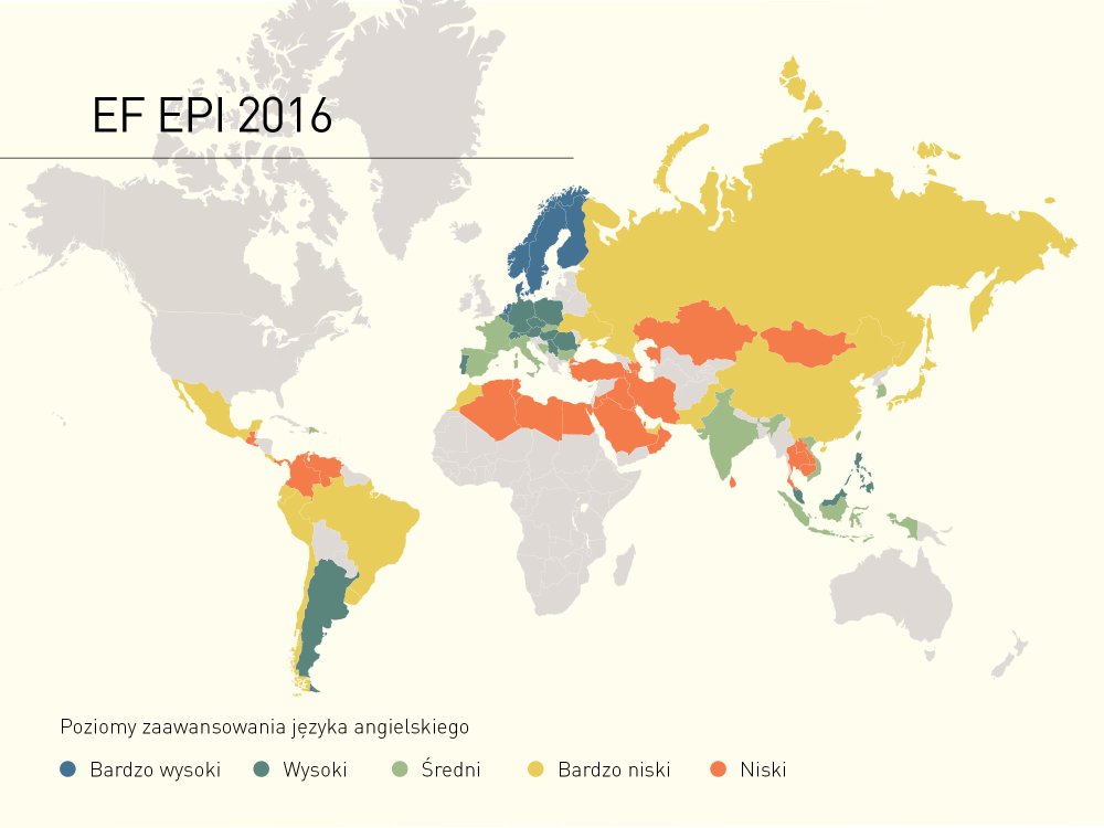 EF EPI_Poziom zaawansowania języka angielskiego na świecie