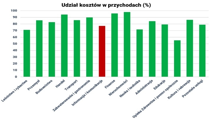 Udział kosztów w przychodach